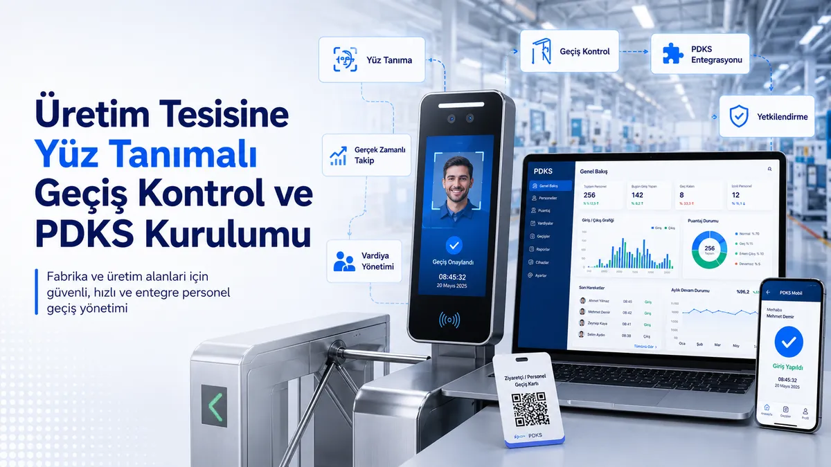 Üretim Tesisinde Yüz Tanımalı Geçiş ve Kartlı PDKS Kurulumu