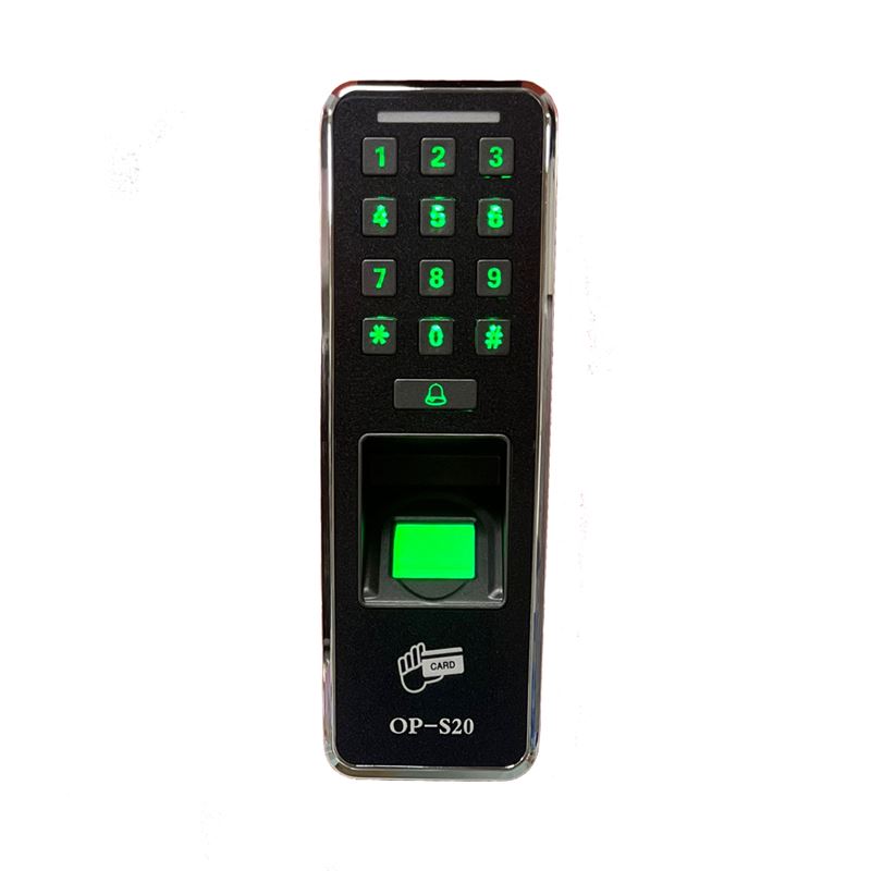 OP-S20 Optex Parmak izi + kart + şifreli geçiş kontrol okuyucu (ince kasa)
